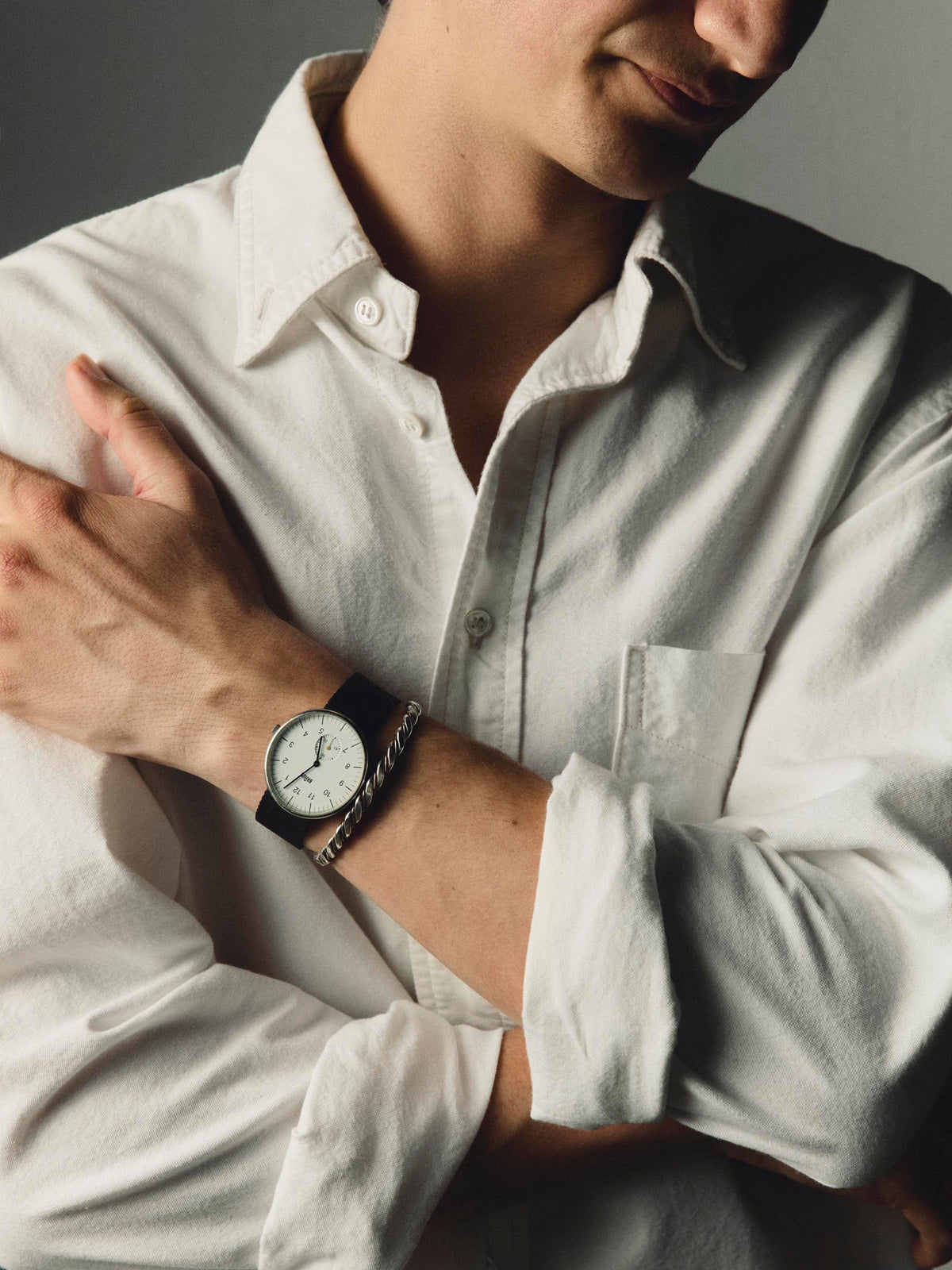 lightweight beach oxford in white