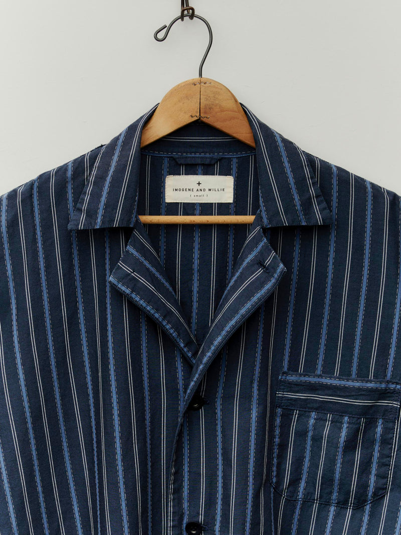 palmer blue striped button up - Model