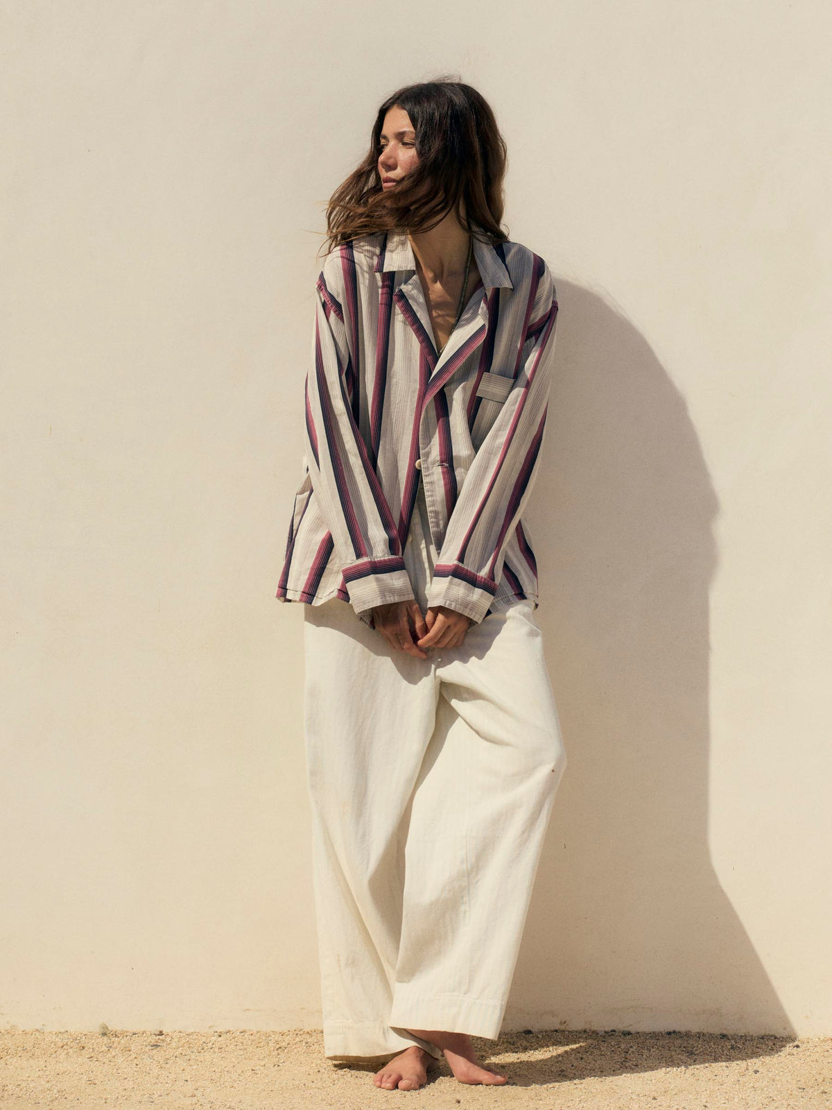 palmer cerise striped button up