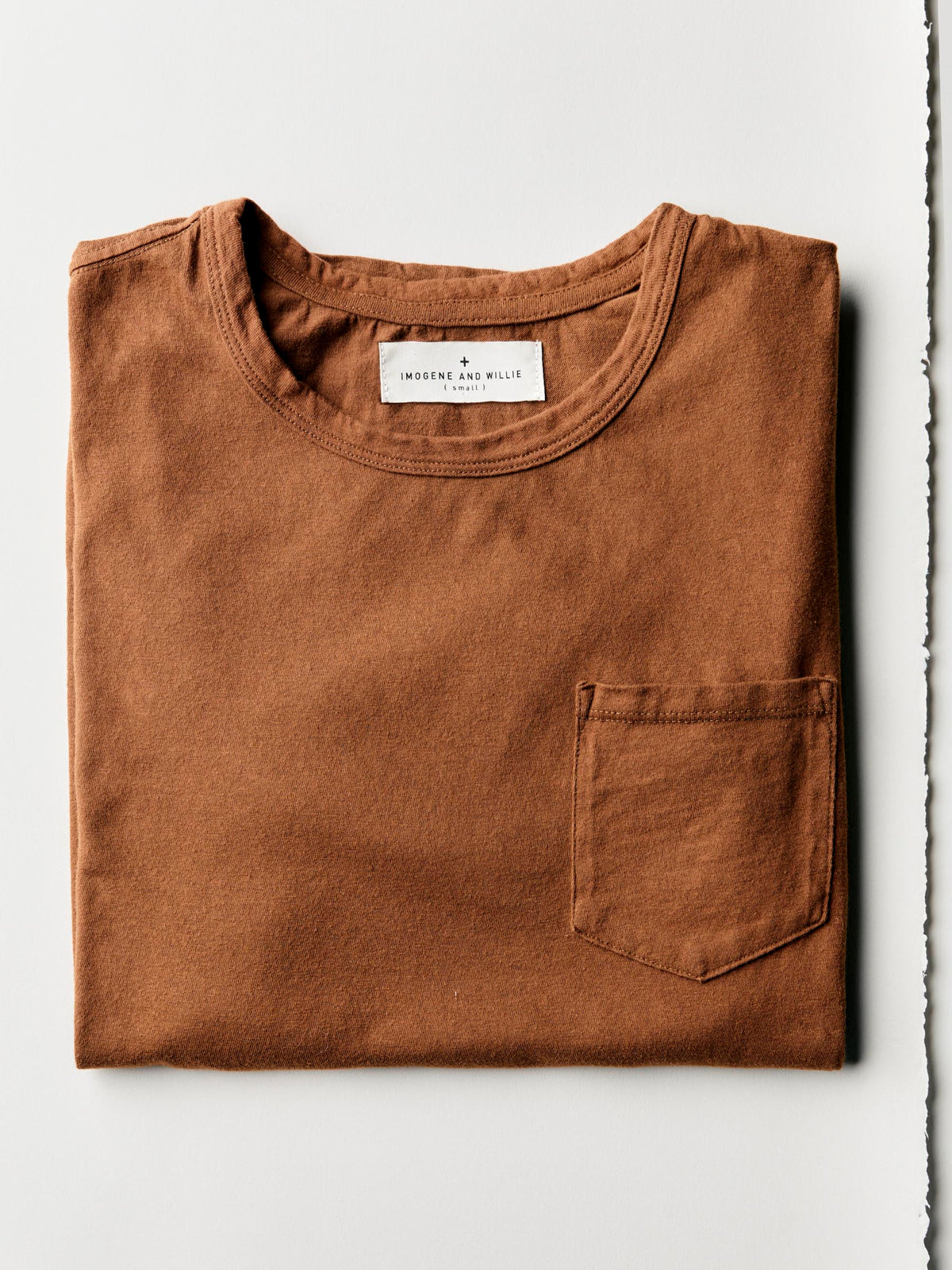 pocket tee in rust