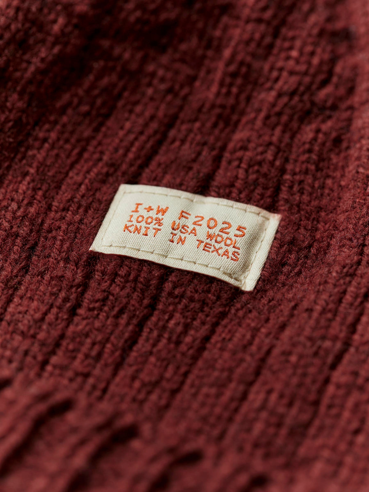 knit wool watch cap in maroon