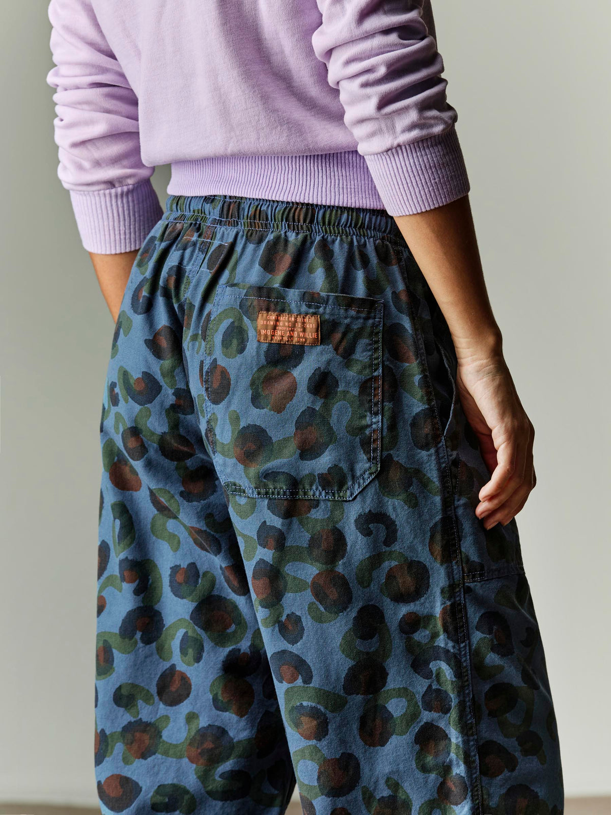 ventura chore pant in blue rosette
