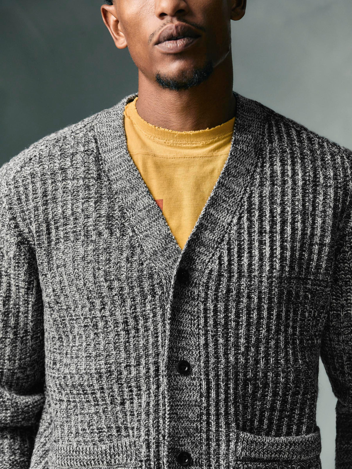 walker cardigan in marled grey
