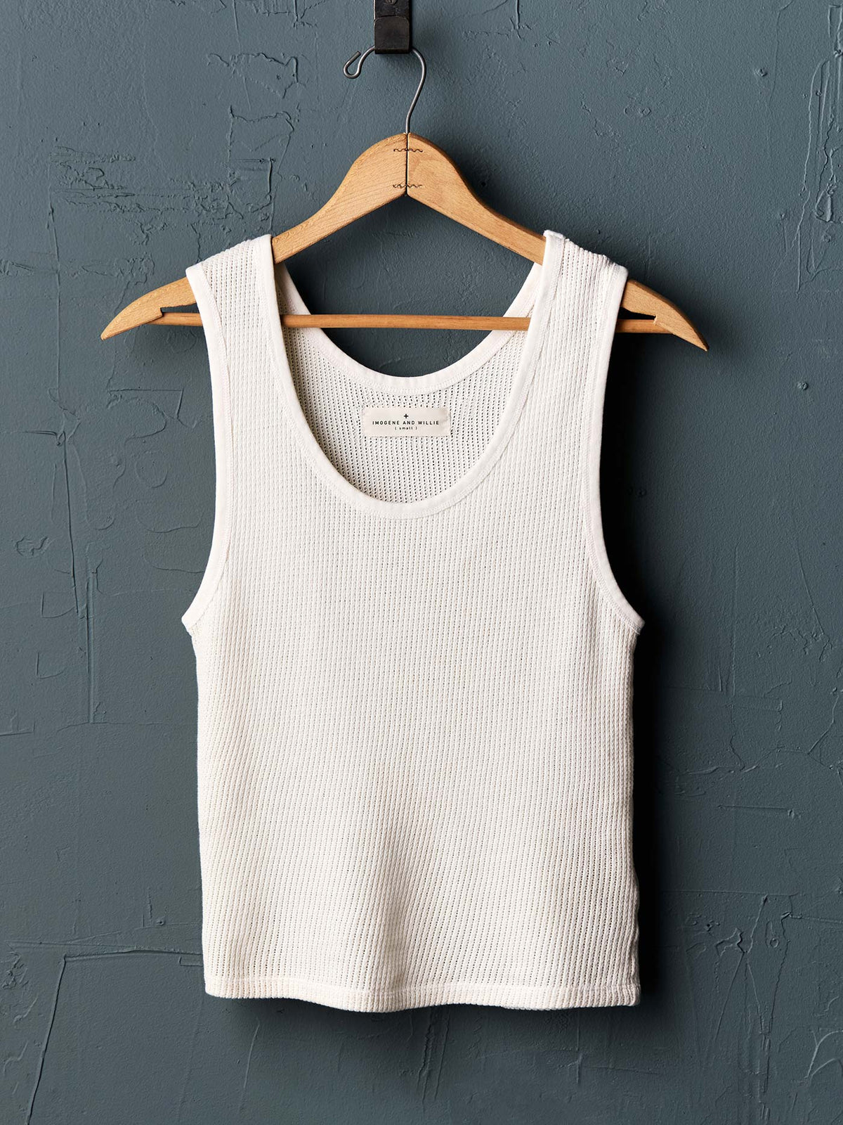 the vintage tank in open knit white