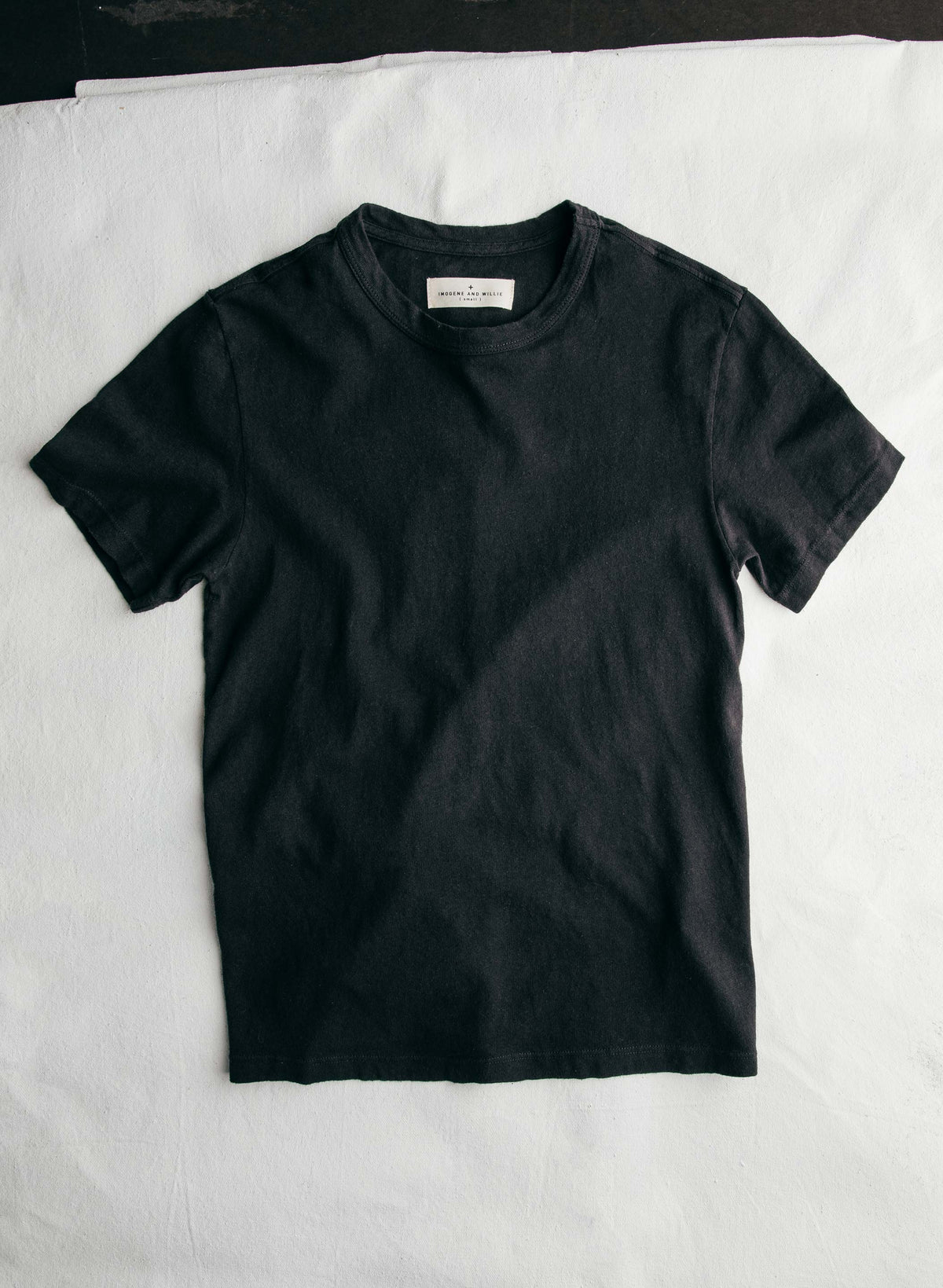 black knit midweight crew