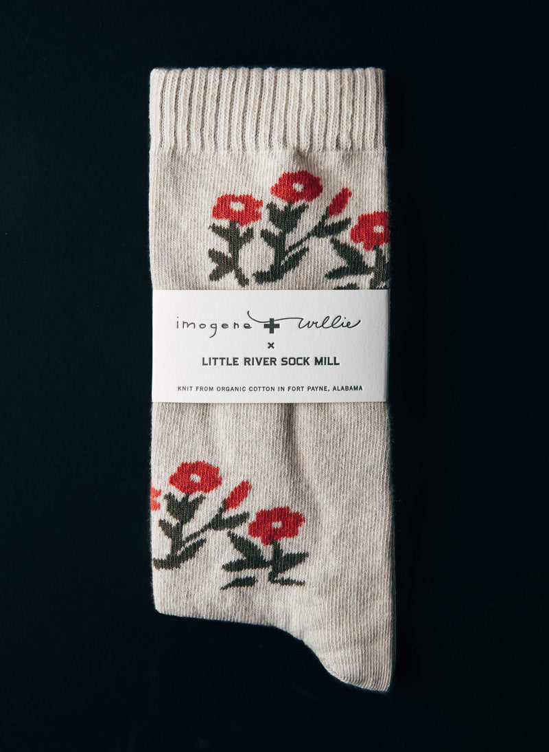 rosebud sock in natural - Model