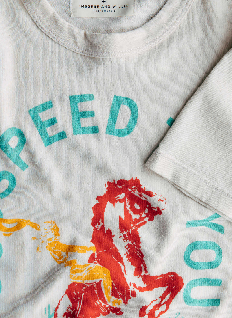 the "godspeed" tee in vintage white - Model