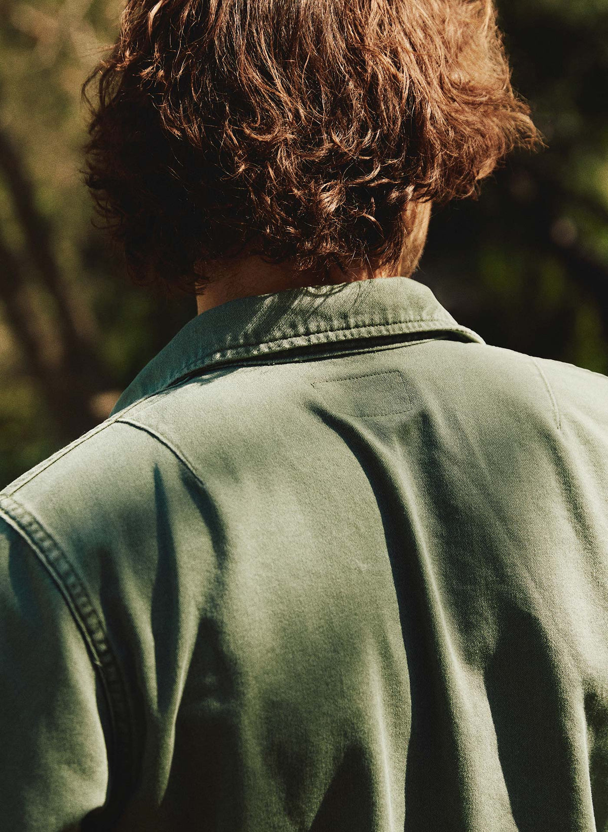 military shirt jacket in fatigue green